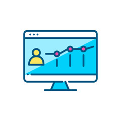 Wall Mural - Personal profile statistics. Pixel perfect, editable stroke color icon
