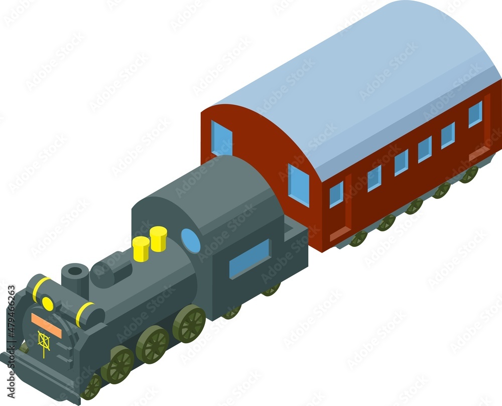 SＬ蒸気機関車 イラスト フレーム付き SL 蒸気機関車 乗り物アイコンイラスト - No: 23214996｜無料