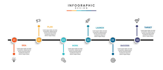 Poster - Steps business timeline infographic template design