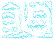© Chorna_L - Cartoon soap foam set with bubbles. Light blue suds of bath, shampoo, shaving, mousse. Vector illustration. EPS 10
