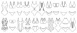 © Svitlana - Swimsuit vector outline set icon. Vector illustration swimwear on white background. Isolated outline set icon swimsuit .