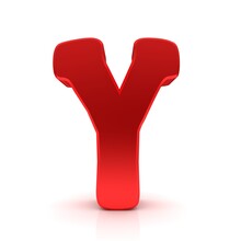 Y Letter Red Sign 3d