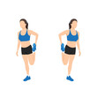 Woman doing Standing quad stretch exercise. Flat vector illustration isolated on white background