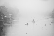 Misty Morning On The Hau River, Viet Nam
