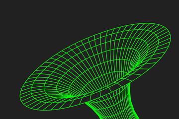 Wall Mural - wormhole geometric grid wireframe tunnel flat style design vector illustration. abstract futuristic 