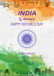 26 th January Indian Republic Day vector illustration background brochure template with Indian flag and silhouette of India monument.
