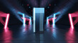 © Westend61 - Three dimensional render of network server standing inside dark room illuminated with blue and pink neon lights