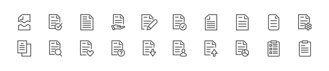 Canvas Print - Set of simple file line icons.