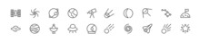 Set Of Simple Galaxy Line Icons.