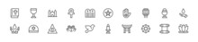Set Of Simple Religion Line Icons.