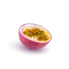 Sticker - Whole passionfruit and a half of maracuya isolated on white background.