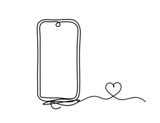 Abstract mobile as line drawing on white background. Vector