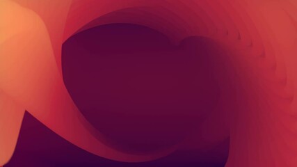 Fototapete - Colorful tunnel of pink wavy lines with depth of field 3d render loop animation