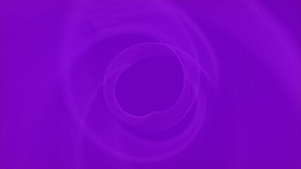 Fototapete - Endless wavy swirl of pink lines on violet background. 3d render loop animation