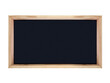 © Su Nitram - Vintage black chalkboard in wooden frame on white background. Chalk board with empty pine frame ideal for writing messages. Wooden structure with a black background for writing.