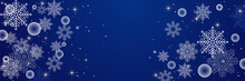 Winter Navy Blue Snowflake Design Template Banner