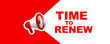 © selim - time to renew sign on white ackground