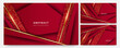 Luxury red gold background. Elegant business presentation banner. Vector illustration.