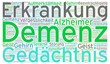 Erkrankung Demenz und Alzheimer als Wortwolke