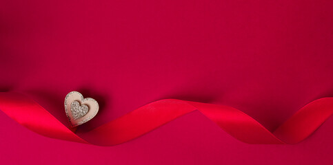 Wall Mural - Beautiful valentine's day background. tape and heart. , valentines day concept.background. Copy cpace