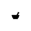 Mortar And pestle Glyph Icon Illustration, Solid Color Icon, Vector, Chemical Lab tools icon.