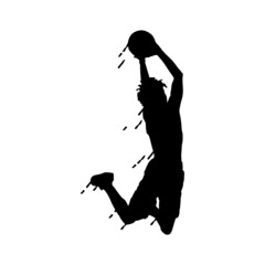 Wall Mural - Splash silhouette slam dunk vector