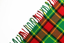 Beautiful Woolen Scottish Fabric With Red And Green Checks	