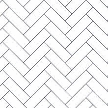 Black Line Vintage Herringbone Wooden Floor. Vector Monochrome Seamless Pattern. Parquet Design Texture