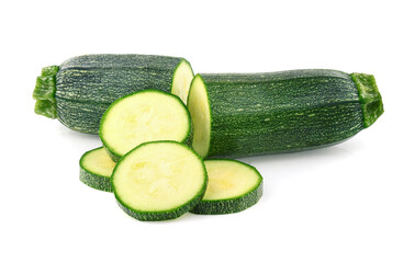 Wall Mural - zucchini isolated on white background