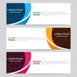 © Algoffy - Set of abstract web banner design template. Modern creative corporate business, and horizontal advertising banner layout element template for workflow, header, label and presentation.