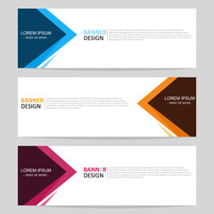 Set of abstract web banner design template. Modern creative corporate business, and horizontal advertising banner layout element template for workflow, header, label and presentation.