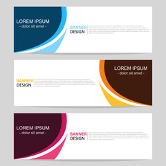 Set of abstract web banner design template. Modern creative corporate business, and horizontal advertising banner layout element template for workflow, header, label and presentation.