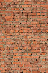 Wall Mural - Old weathered Broken Brick wall fragment .