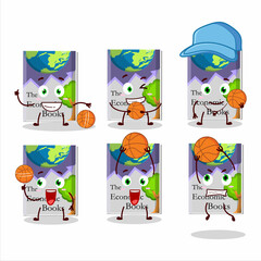 Poster - Talented economic books cartoon character as a basketball athlete