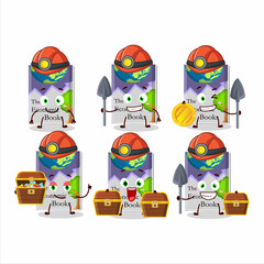 Sticker - miners economic books cute mascot character wearing helmet