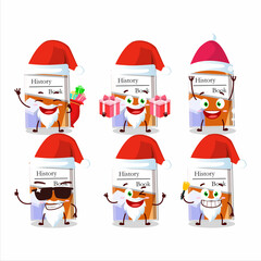 Poster - Santa Claus emoticons with history books cartoon character