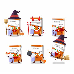 Sticker - Halloween expression emoticons with cartoon character of history books