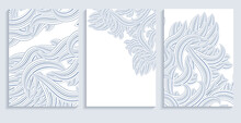Blue Floral Vector Banners Background Set