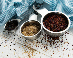 Wall Mural - Red, black and white quinoa seeds