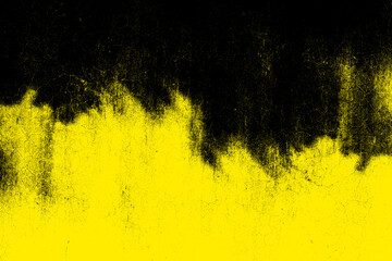 Distressed yellow grunge texture surface of cement plaster wall for background