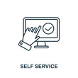 © Mariia - Self Service icon. Line element from customer relationship collection. Linear Self Service icon sign for web design, infographics and more.