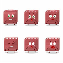 Canvas Print - Character cartoon of red sticky note with scared expression