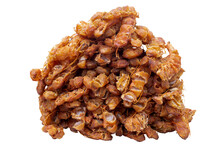 Pile Of Ripe Peeled Seedless Tamarind For Cooking Thai Food And Herb Isolated On White Background Included Clipping Path.