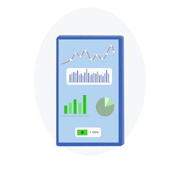 Wall Mural - The isolated investment data board. financial profit board. business gadget concept.