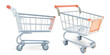 3d Different Metal Shopping Carts Set Plasticine Cartoon Style Isolated on a White Background. Vector illustration of Trolley Market