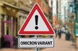 © ytemha34 - Covid 19 Omicron Variant at warning sign in street