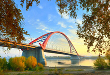 Bugrinsky Bridge In Golden Autumn