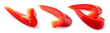 Red Paprika. Pepper Slice Isolated. Cut Red Bell Pepper. With Clipping Path.