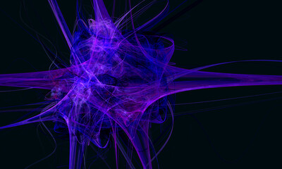Wall Mural - Jellified digital 3d obscure substance in purple violet stains of color in deep dark dimension. Fantastic mystic element of fairy space. Great for design purposes as cover print background, artwork.