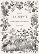 Happy Harvest. Vector vertical frame. Autumn botanical illustration. Black and white